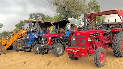 New Mahindra 475 Di Eicher 380 Massey 1035 Tractor Stuck in Mud Overturned with JCB 3dx | Jcb Video