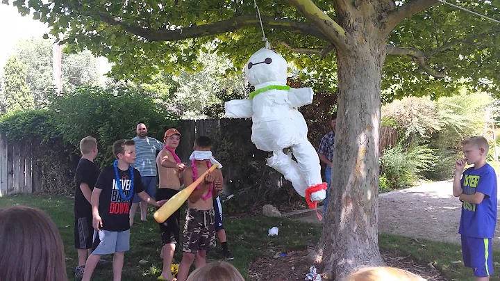 Justin with pinata