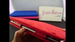 Magnetic iPad 3 2 Canvas Folio Stand Case -Letters Style screenshot 1