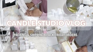 CANDLE STUDIO VLOG: PACK AND SHIP ORDERS \& MAKING CANDLES | DAY IN A LIFE OF CANDLE BUSINESS OWNER