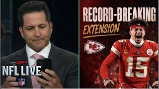 BREAKING Chiefs and QB Patrick Mahomes have agreed to a new 2-year contract extension NFL LIVE