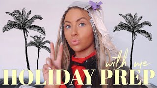 HOLIDAY PREP WITH ME! hair, lashes, brows, nails & more! getting ready for romaaa | Kennedy Warden