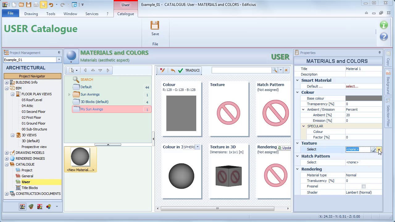 Edificius Tutorial - The fabric textures for Sun Awnings - ACCA software