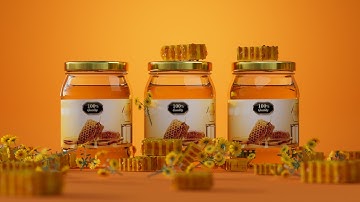 Realistic Honey Pour CGI | Cinema 4D & Redshift | 100% Natural Honey Commercial Visual | Dimenzo 3D