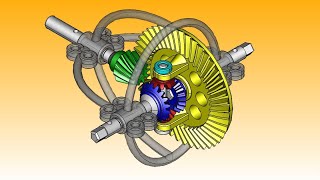 Differential, Differentialgetriebe / FreeCAD Differential gear / Animation with Python / 3D printing