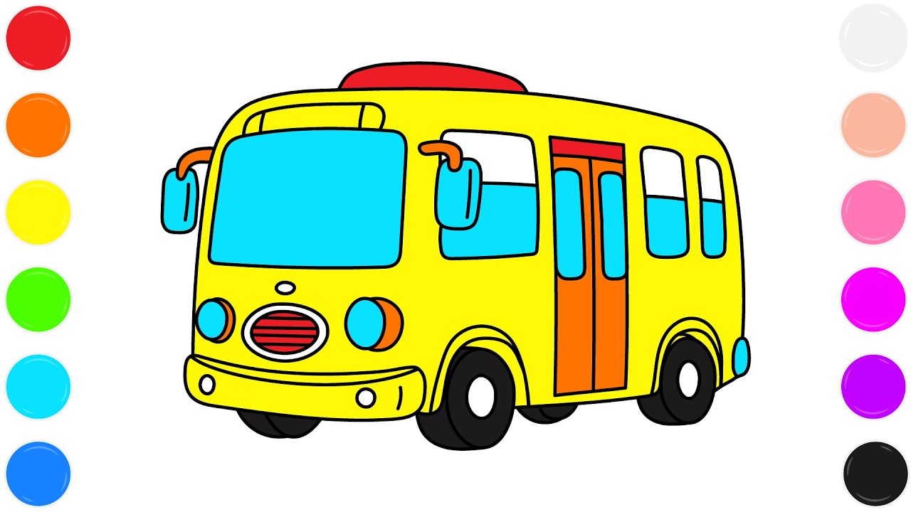 🚌 School Bus Coloring Page for Kids | Cute Fun Vehicle Drawing 🎨