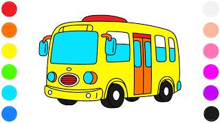 🚌 School Bus Coloring Page for Kids | Cute Fun Vehicle Drawing 🎨