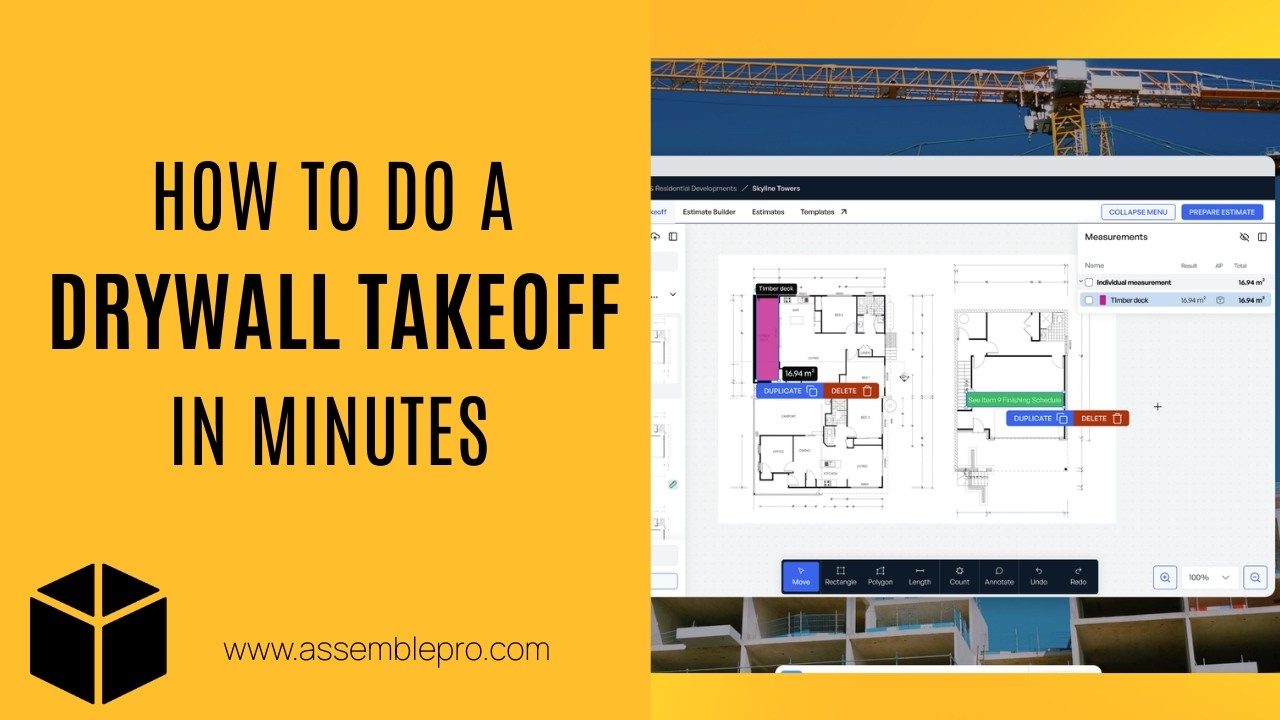 How To Do a Drywall Takeoff in Minutes | On-Screen Takeoff Tool for Contractors