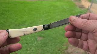 K'roo Warthog Tusk Slimline with Damasteel..www.allaboutpocketknives.com/mp95b20