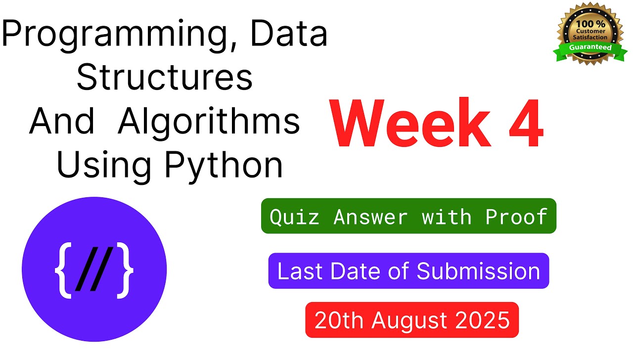 NPTEL: Programming , Data Structures and Algorithms Using Python Week 4 Quiz answer with proof(100%)
