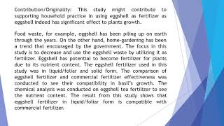 Evaluation of Eggshell as Organic Fertilizer on Sweet Basil IJSAR 2019 62 79 86