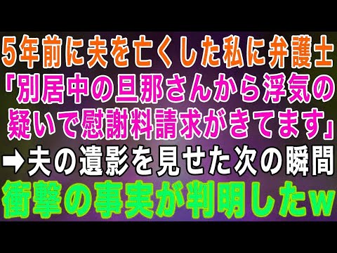 【スカッとする話】5年前に夫を亡くした私に弁護士「別居中の旦那さんから浮気の疑いで500万の慰謝料請求がきてます」→旦那の遺影を見せると衝撃の展開へ発展し…