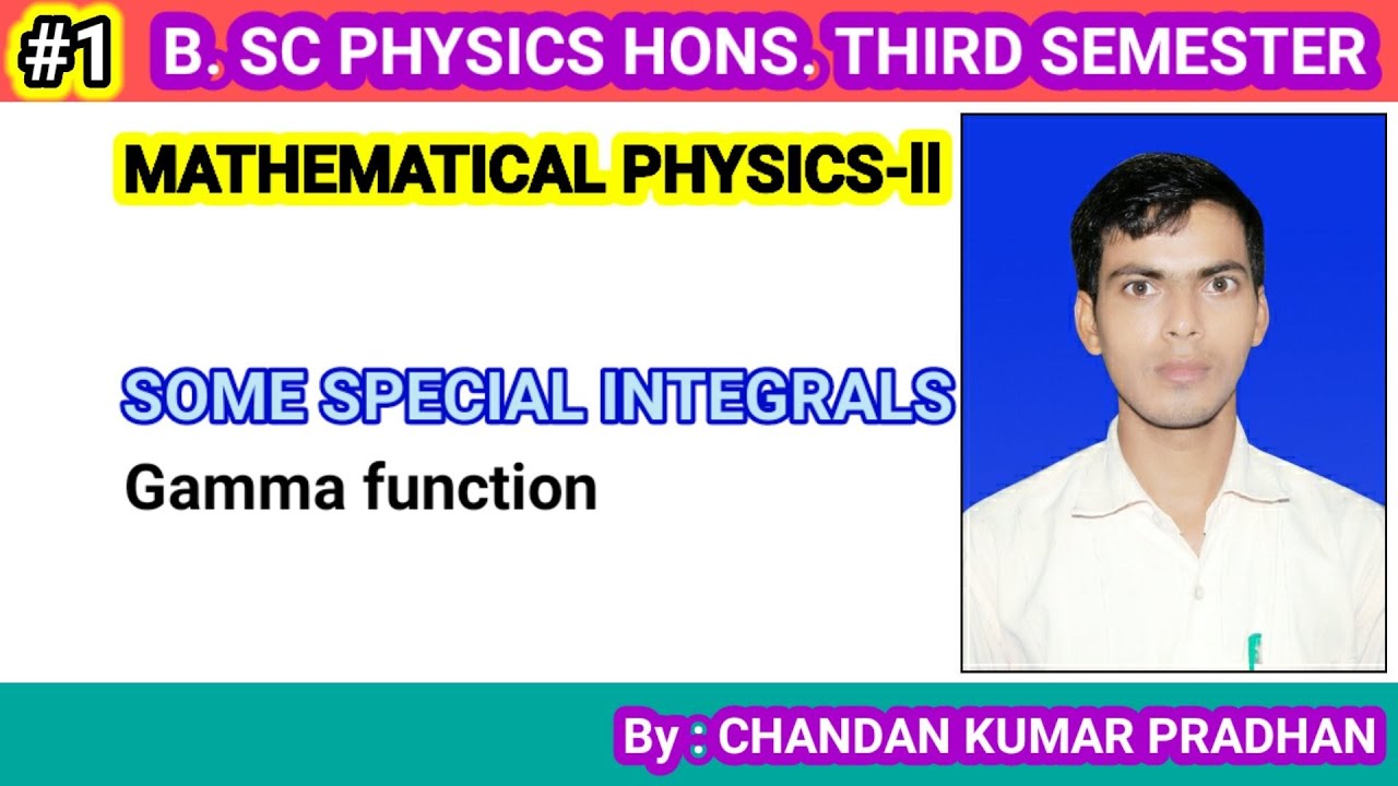 SOME SPECIAL INTEGRALS: Gamma function - YouTube