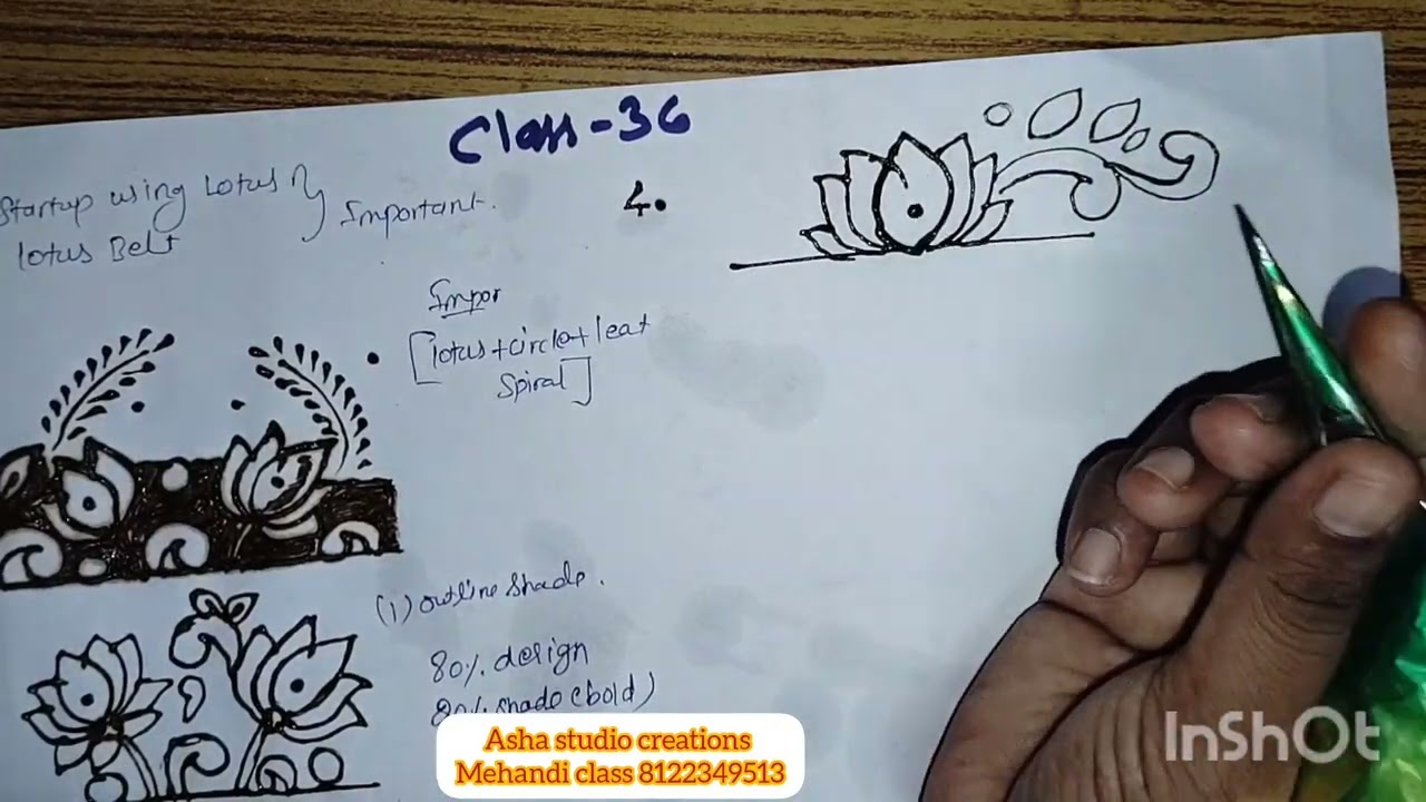 Free mehandi class 36 with certificate /Basic to advance mehandi class tamil #mehndi #hennaclass 