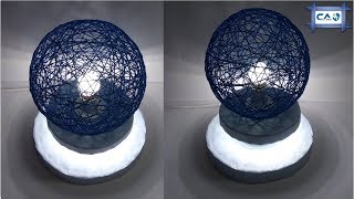 Make a Home Made wrapped woolen Lamp   |Night Lamp |Table Lamp by Crazy Art 4U