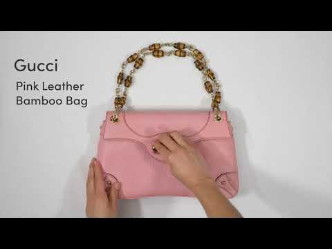 Gucci Bamboo 1947 mini top handle bag in pink leather