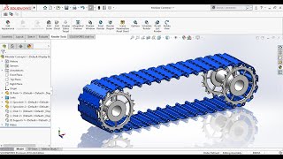 Modular Plastic Chain Conveyor Design Assembly Motion Study in Solidworks
