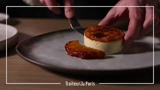 Dessert plate presentation San Sebastian Cheesecake - Traiteur de Paris Food Service