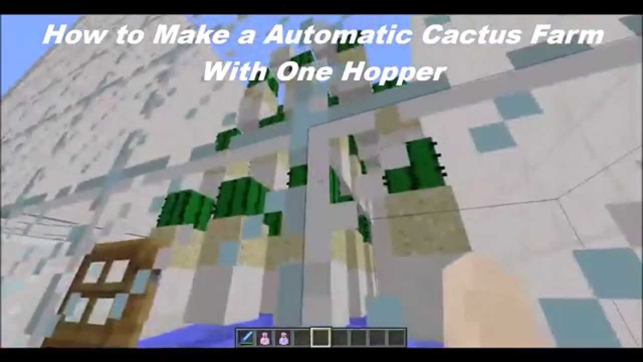 How To Make A Automatic Cactus Farm With One Hopper - YouTube