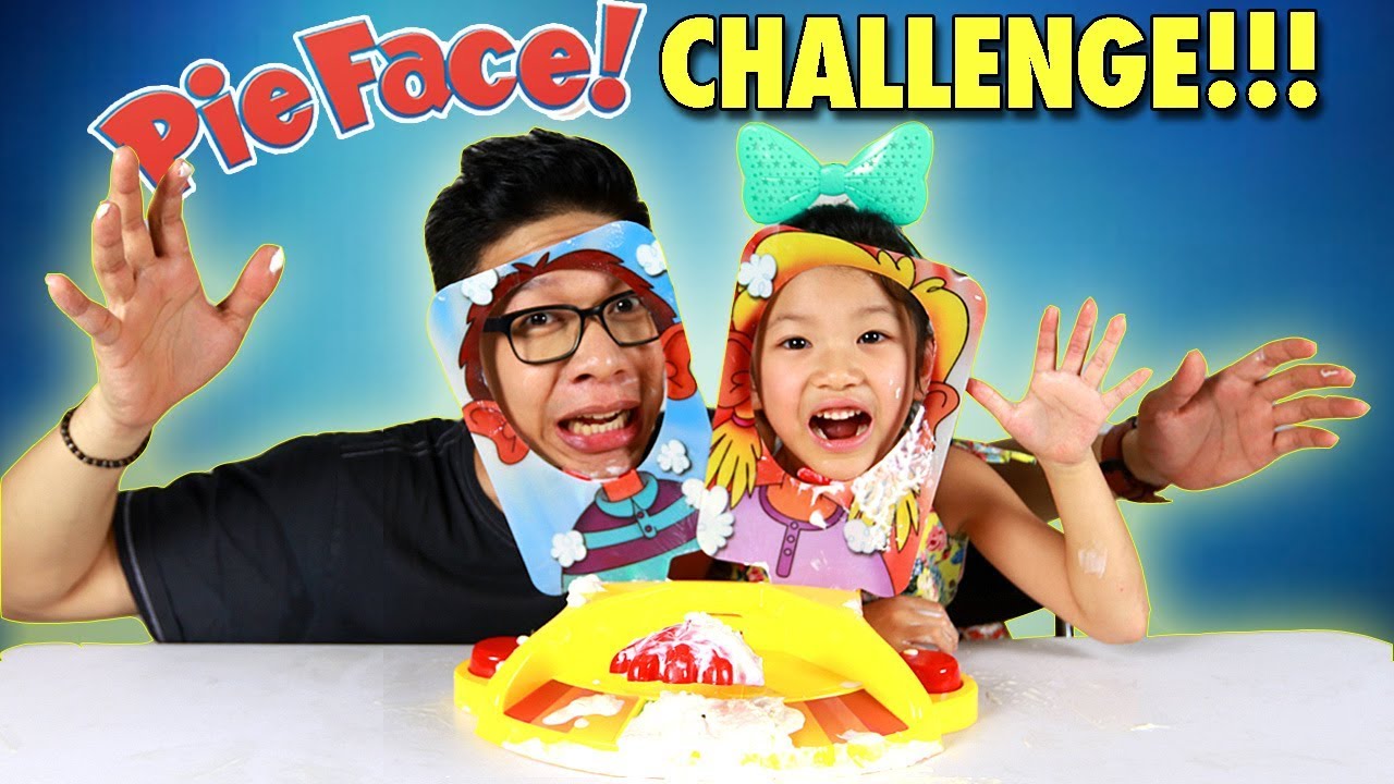 CHALLENGE & REVIEW PIE FACE game | Riefa Vs Karin dan Mama | Kalah Kena Whipped Cream. 