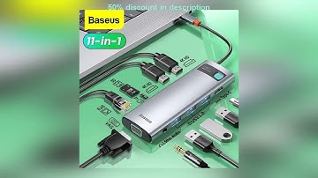 #Baseus USB Type C HUB USB C to HDMI-compatible RJ45 SD Reader PD 100W Charger USB 3.0 HUB For Ma