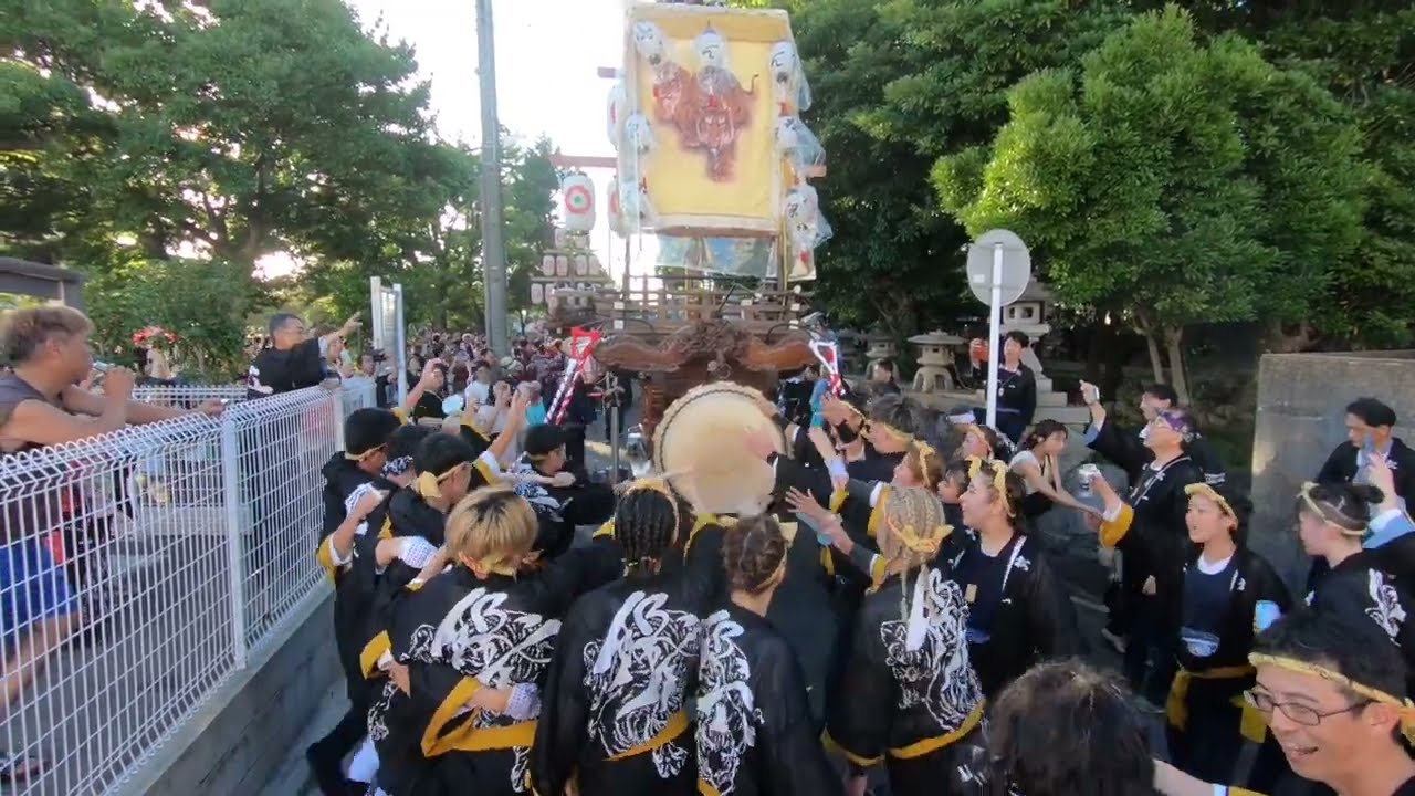 2025(R07)年 7月20日(日) 四日市市松原の石取祭  聖武天皇社前にて（主に松一祭車です）