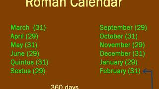 PHYS 1404 The Julian Calendar