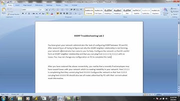 Enhanced Interior Gateway Routing Protocol EIGRP Troubleshooting Lab 2