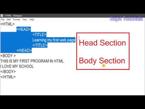 Html Tutorial 2 How to make 1st Program - YouTube
