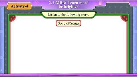 Std 8 Sem 1 Unit 2 LMBB Activity 4 Song of Songs