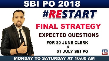 SBI PO 2018 | Final Strategy | Expected Paper | Maths |  Live at 10 am