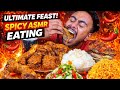 Eating Spicy Beef Chaap Curry,Fish Fry,Noodles,Egg With Rice || Asmr Show