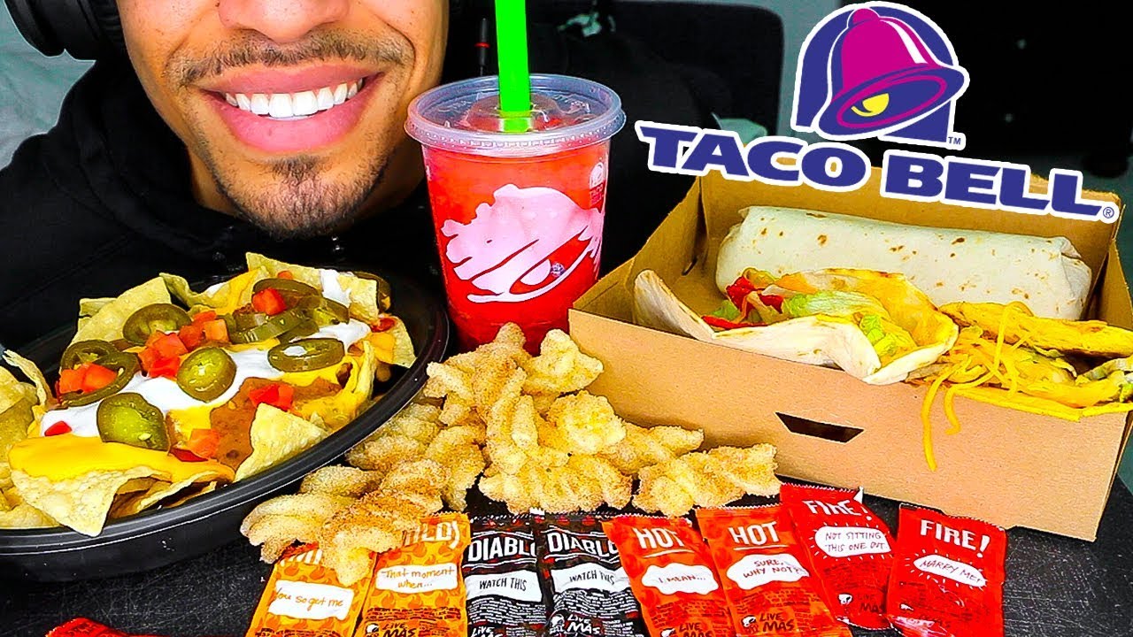 ASMR TACO BELL MUKBANG | WATERMELON CANDY FREEZE EATING LOADED BURRITO TACOS NACHOS | CINNAMON TWIST
