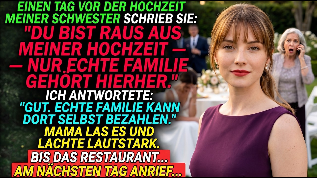 Meine Schwester schmiss mich von ihrer Hochzeit — aber die Location hatte das letzte Wort.
