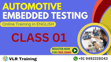 Automotive Embedded Testing Class 01 in English | VLR Training - 9492228043