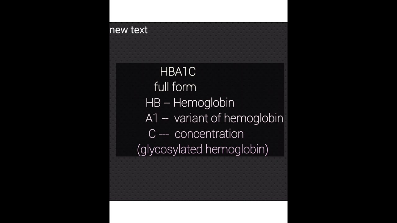 HBA1C Full Form YouTube HBA1C Full Form YouTube