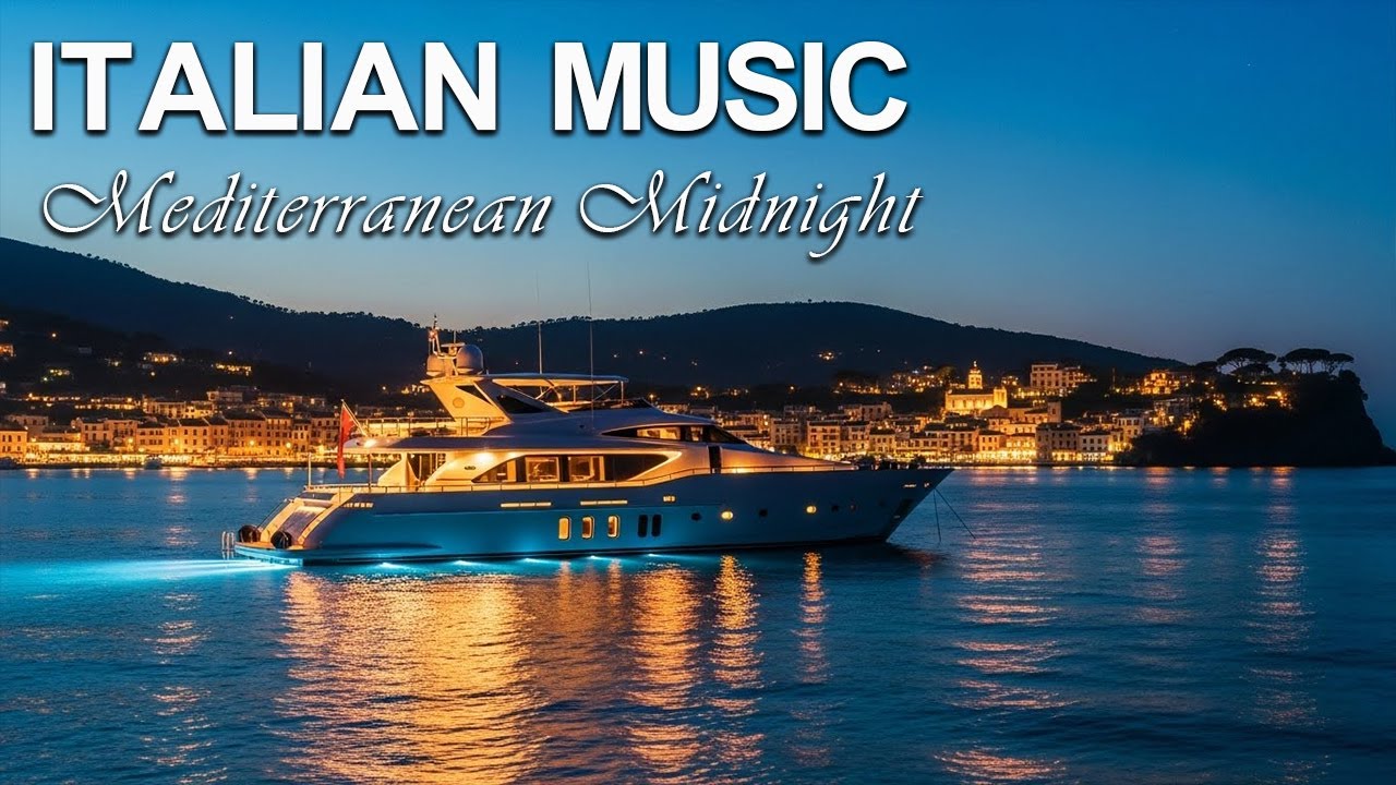 🏙️ Mediterranean Imperial | Italian Night Lounge Music on a Golden Rooftop Over Italy