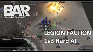 Beyond All Reason Legion Faction 1v3 Hard AI Comet Catcher