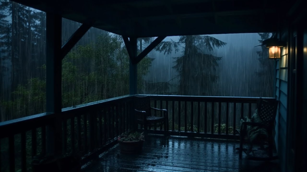 Extremely Heavy Rain In A House Hidden Inside The Forest - Rain Sounds ...