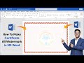 How to Make All Certificate Watermark in Microsoft Word Hindi Tutorial