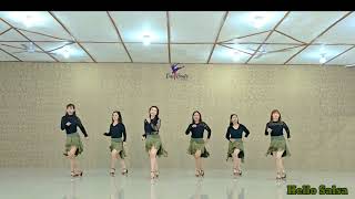 Hello Salsa - Line Dance // Beginner - Demo #salsadancing #salsamusic