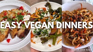 Easy Vegan Dinner Ideas +Trader Joe's Haul | Smashed Tacos, Sheet Pan Dinner, Udon Noodle Recipe