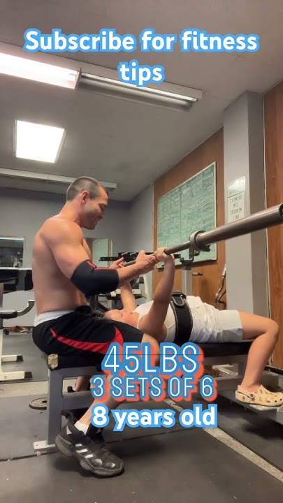 8 Year Old Girl Bench 45lbs For 3 Sets shorts benchpress 8-year-old-girl-bench-45lbs-for-3-sets-shorts-benchpress