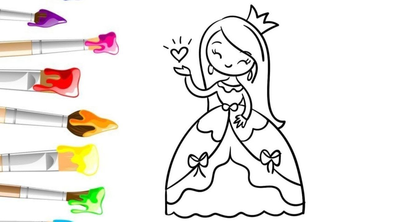 Princess.Coloring the princess. Coloring & Paiting for kids, Toddlers ...