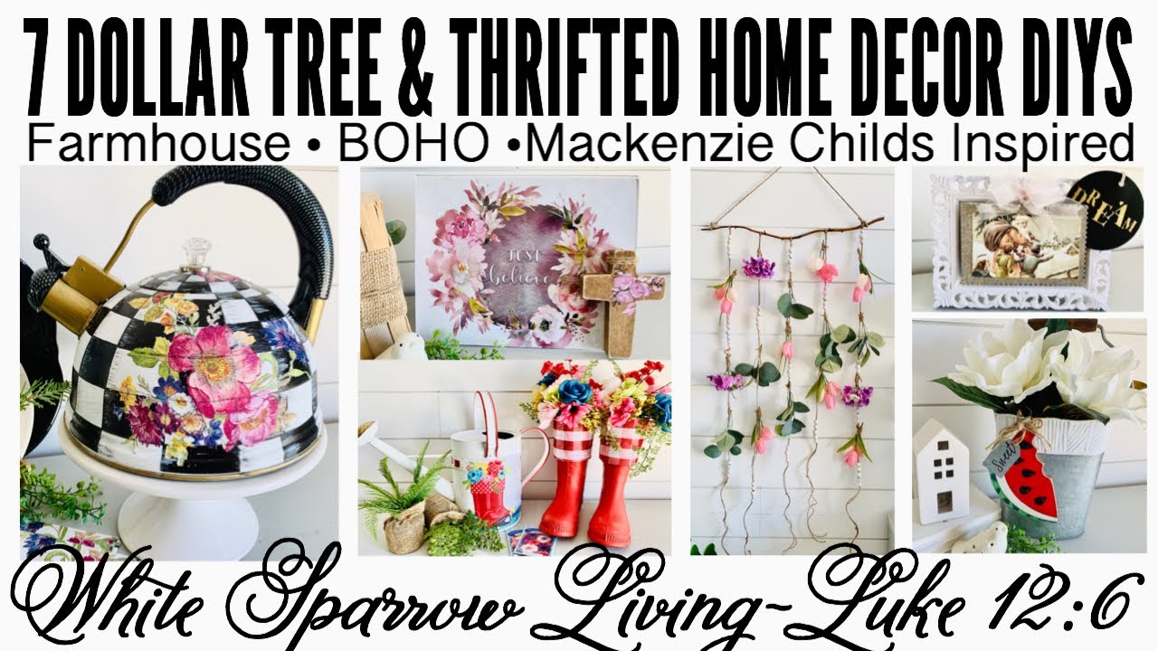 7 DOLLAR TREE DIY& THRIFTED FARMHOUSE • BOHO • MACKENZIE CHILDS INSPIRED HOME DECOR