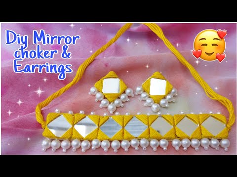 handmade-choker,mirror-jewellery-making-/-mirror-embroidery/detailed-tutorial-video-for-beginners