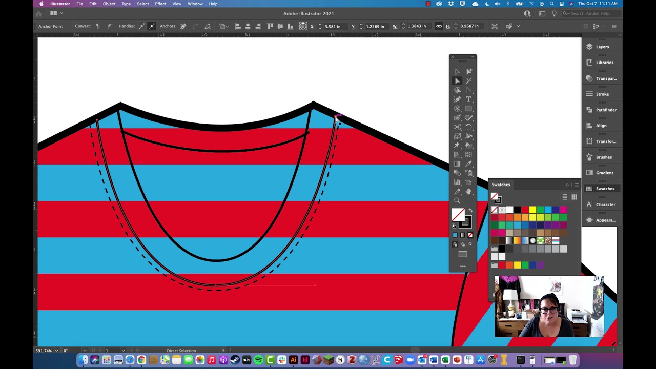 Drawing a Striped Tshirt in Illustrator - YouTube