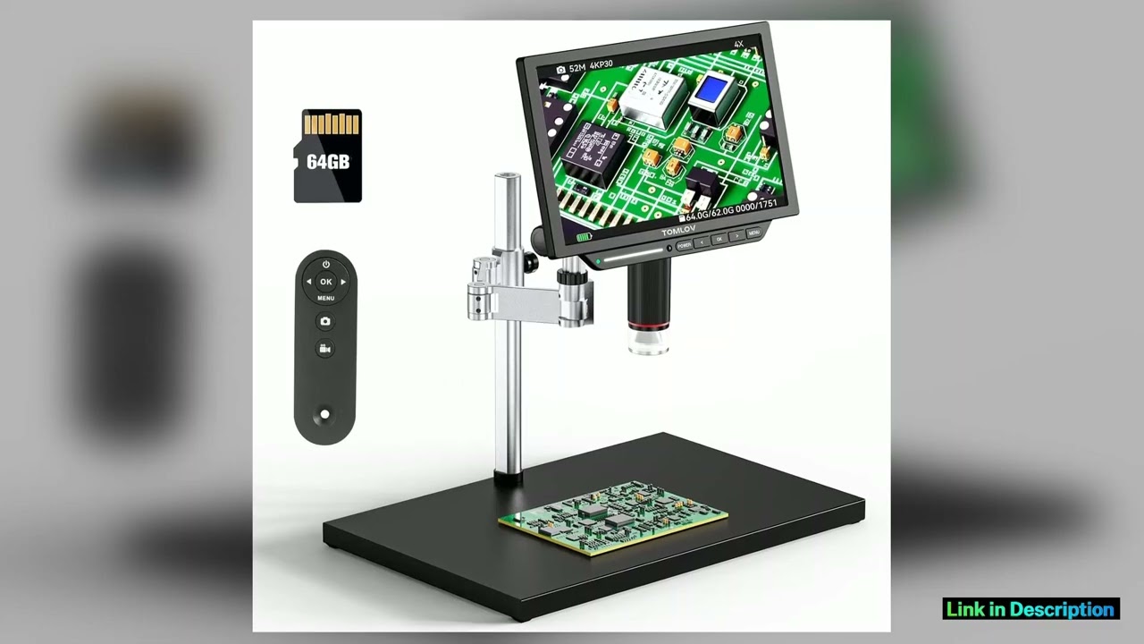 TOMLOV 4K HDMI Digital Microscope 2000X TM4K Max 101 Inch Soldering Microscopes 52MP USB Coins