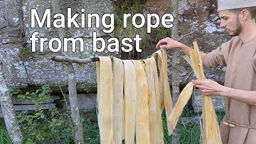 Making rope from bast