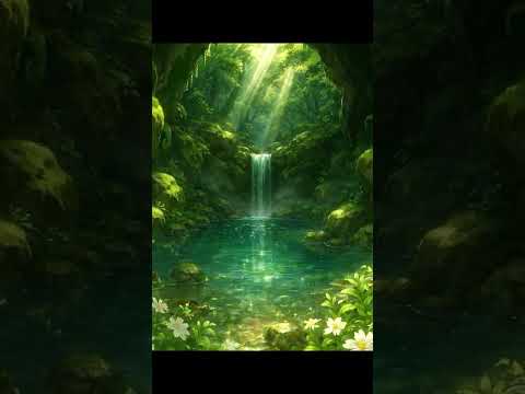 Enchanted Anime Forest Cave Dreamy Vertical Loop Animation 9 16